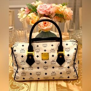 MCM white and black vintage bag